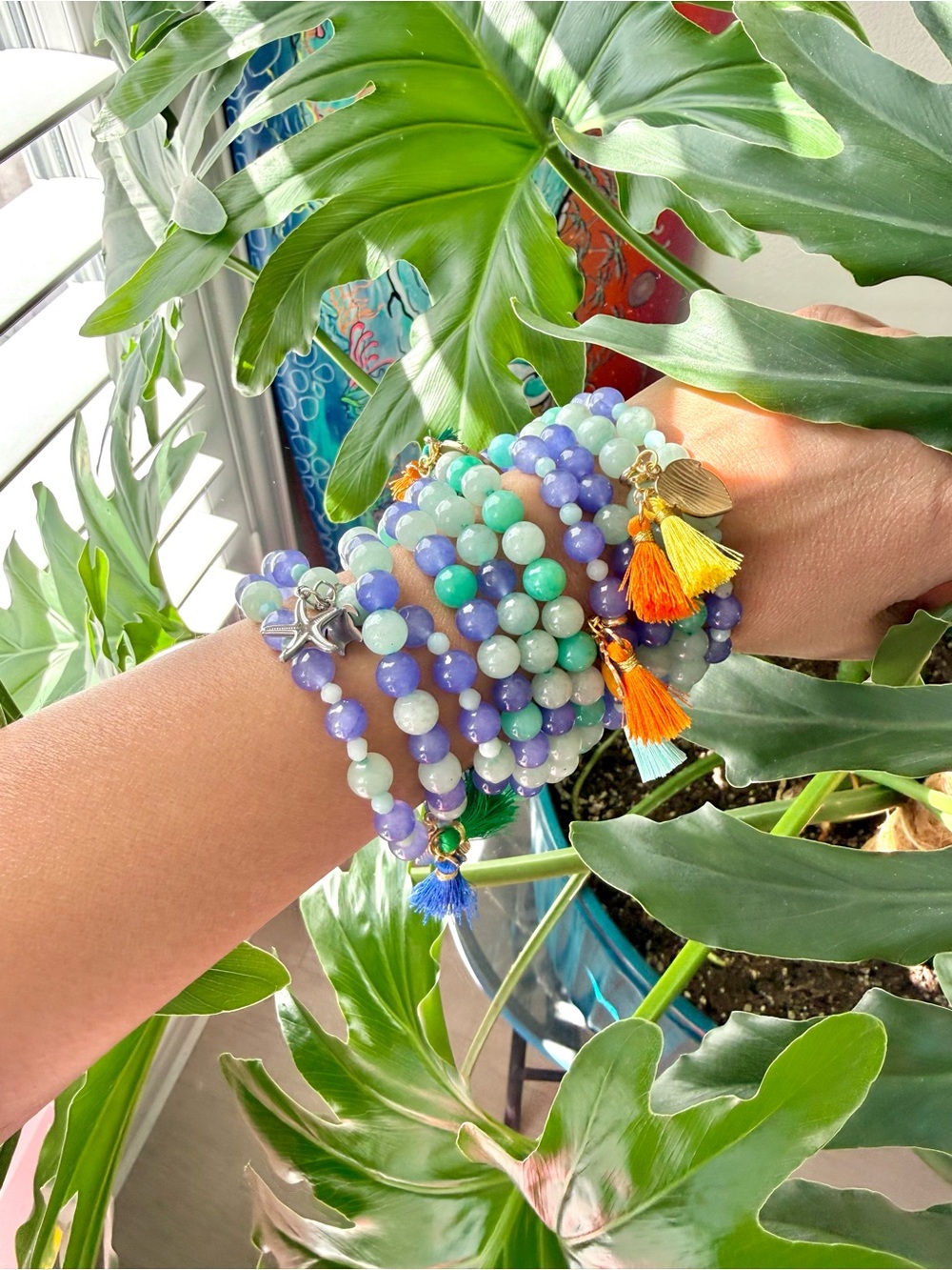 Green Aventurine - Agate - Jade bracelet (one)